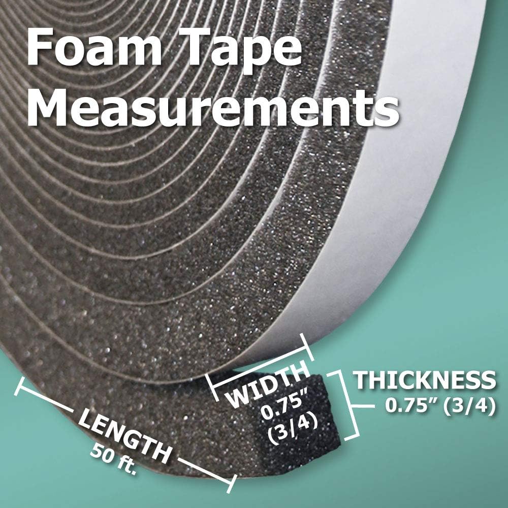 3/4" Thick x 3/4" Wide x 50 ft. Rolls Polyether Urethane Foam Tape - Box of 8