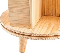 Vista 9 de Estantería giratoria de 2 niveles, estantería giratoria de madera de pino de 360°, estante de almacenamiento multifuncional para el hogar, oficina