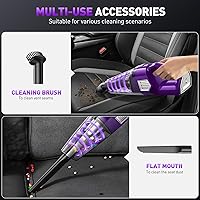 Vista 3 de Aspiradora de mano inalámbrica, 15000 PA, potente aspirador de succión para automóvil, ligero con múltiples accesorios, aspiradora de mano