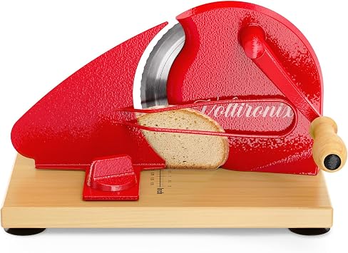 Upgrade Manual Bread Slicer for Homemade Sourdough Bread, Adjustable Thickness with Stainless Steel Serrated Blade, Even Slicing Guide, Non-Slip Suction Cups Ideal for Home Kitchens and Bakeries