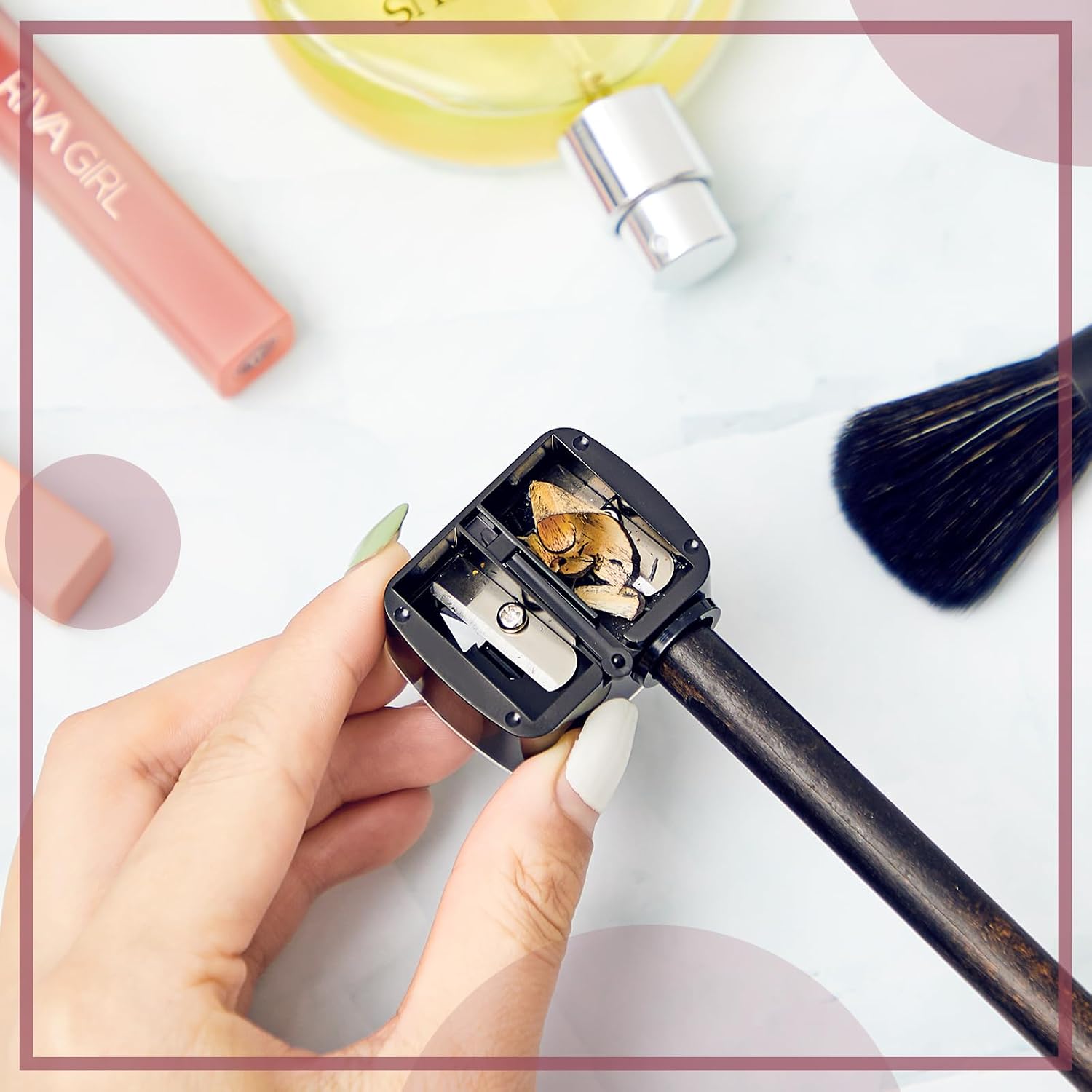 Chuangdi 5 Pcs 3-in-1 Size Makeup Pencil Sharpener (Small/Medium/Large), Dual Holes Eyeliner Sharpener with Cover and Adjuster, for Extra Large Jumbo Eyeliners, Lip Liners, Brow Pencils