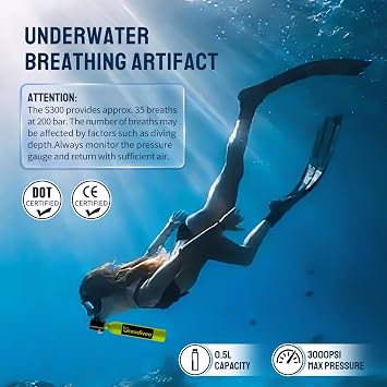 0.5L Mini Scuba Tank with Pump for Underwater Exploration