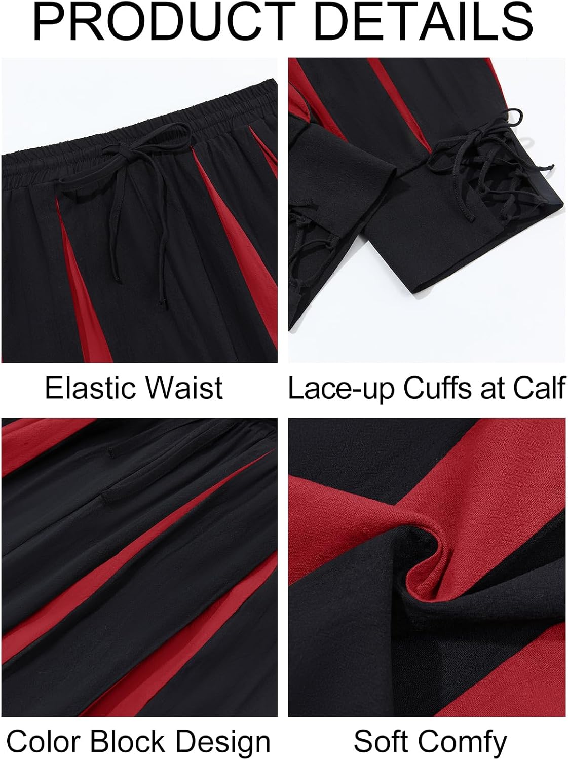 Runcati Mens Medieval Pirate Pants Renaissance Viking Navigator Colonial Cotton Halloween Costume Harem Pants - Image 5