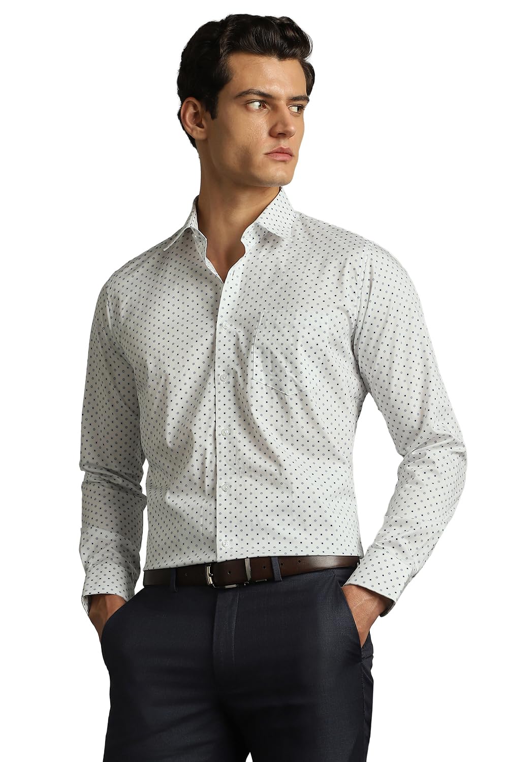 van heusen Men's Slim Fit Premium Business Formals 100% Cotton Print Shirt-picture-35