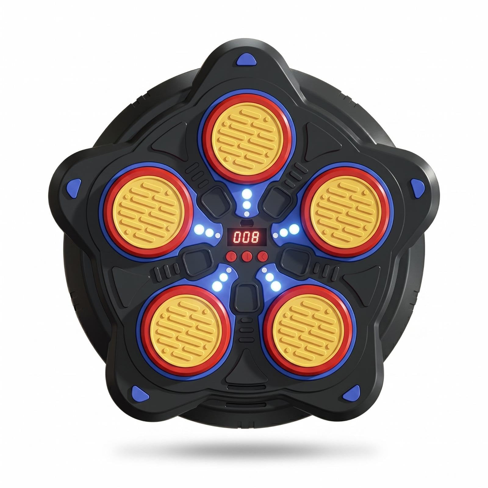 Audio-Responsive Punching Target Boxing Target Five Pads Wall-Mounted Boxing Target Digital Counter Interactive Punching Game for Home Black 5 Keys Wo Gloves-image-11