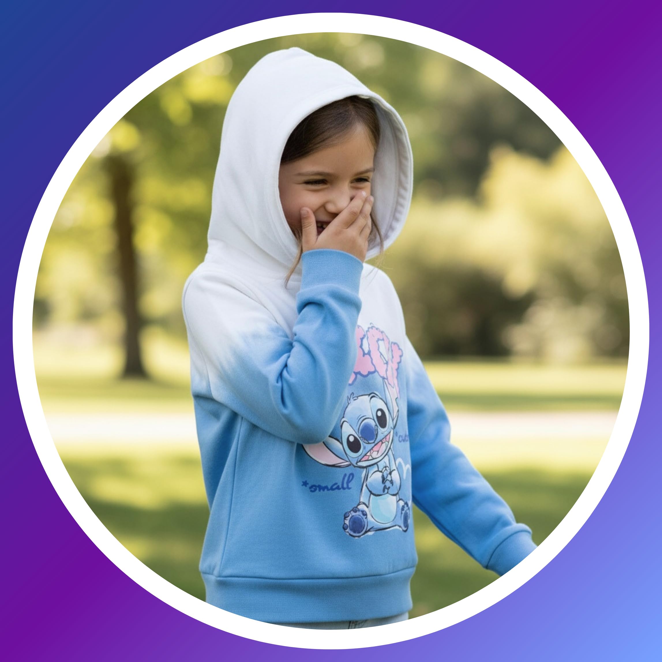 Disney Stitch Sudadera con Capucha para Niñas Tallas 3-8 Años