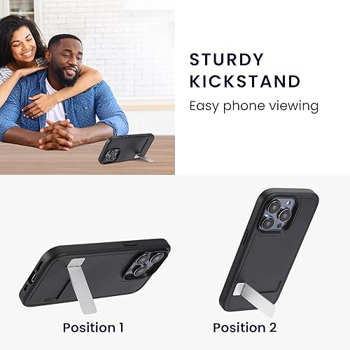 Miniatura 4 de kwmobile Funda compatible con Samsung Galaxy S23 Ultra con soporte - Funda rígida con parachoques suave y soporte - Negro