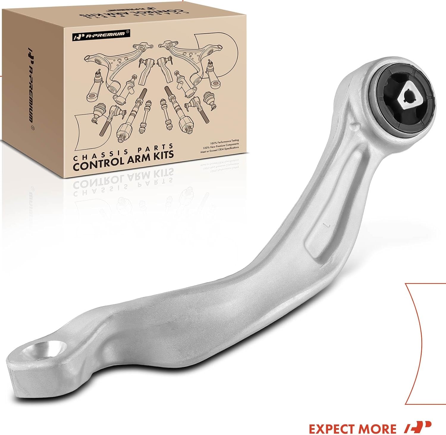 A-Premium Front Left Forward Lower Control Arm, with Bushing, Compatible with BMW E60-2006-2010-525xi, 528xi, 530xi, 535xi, 528i xDrive, 535i xDrive