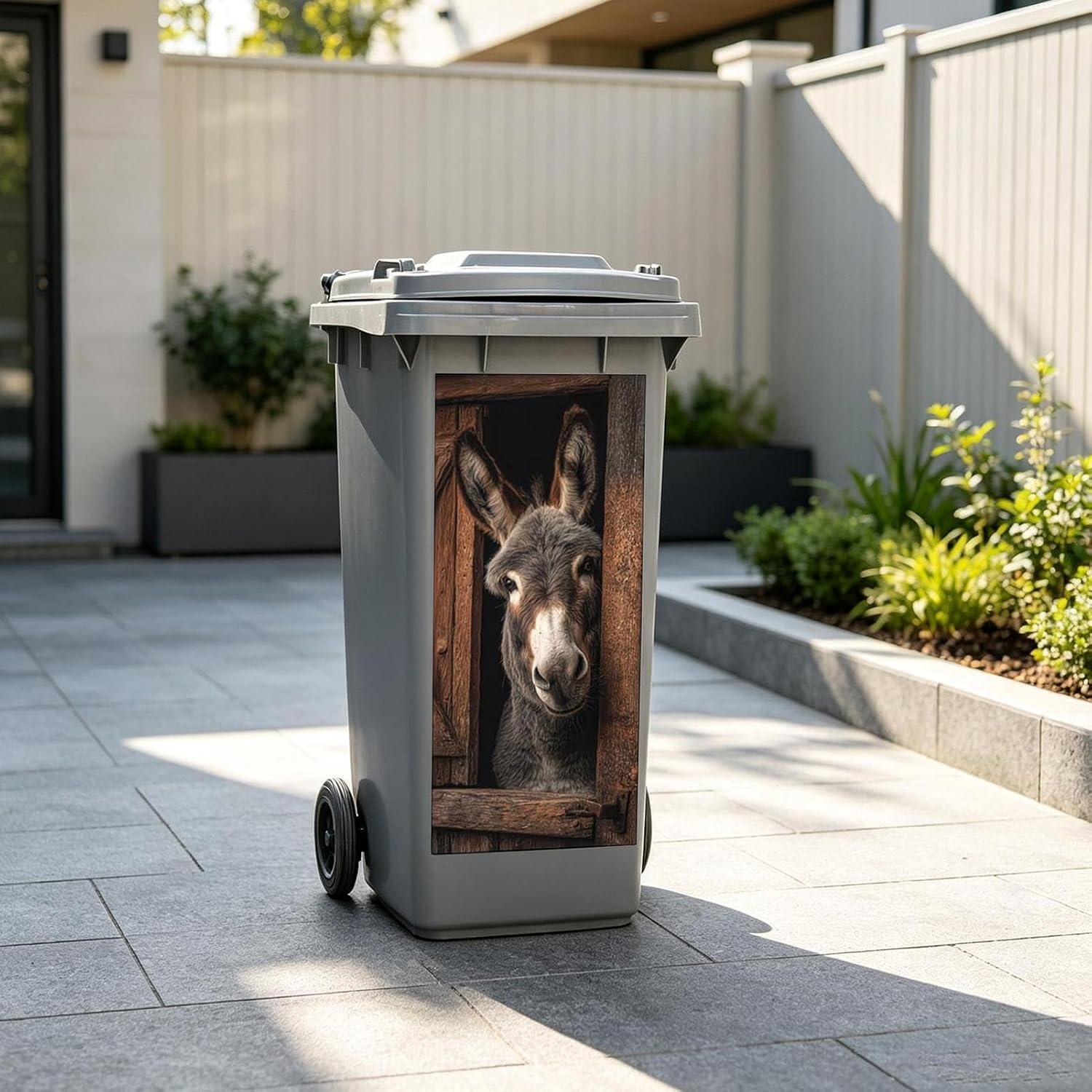 Trash Can Stickers Funny Animal Wheeled Garbage Can Decals image 3