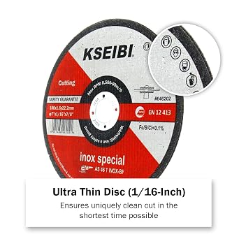 KSEIBI 646202 7-Inch by 1/16-Inch Metal and Stainless Steel INOX Cutting Disc Ultra Thin Flat Cut Off Wheel, 7/8-Inch Arbor (7Inch 25 Pack)