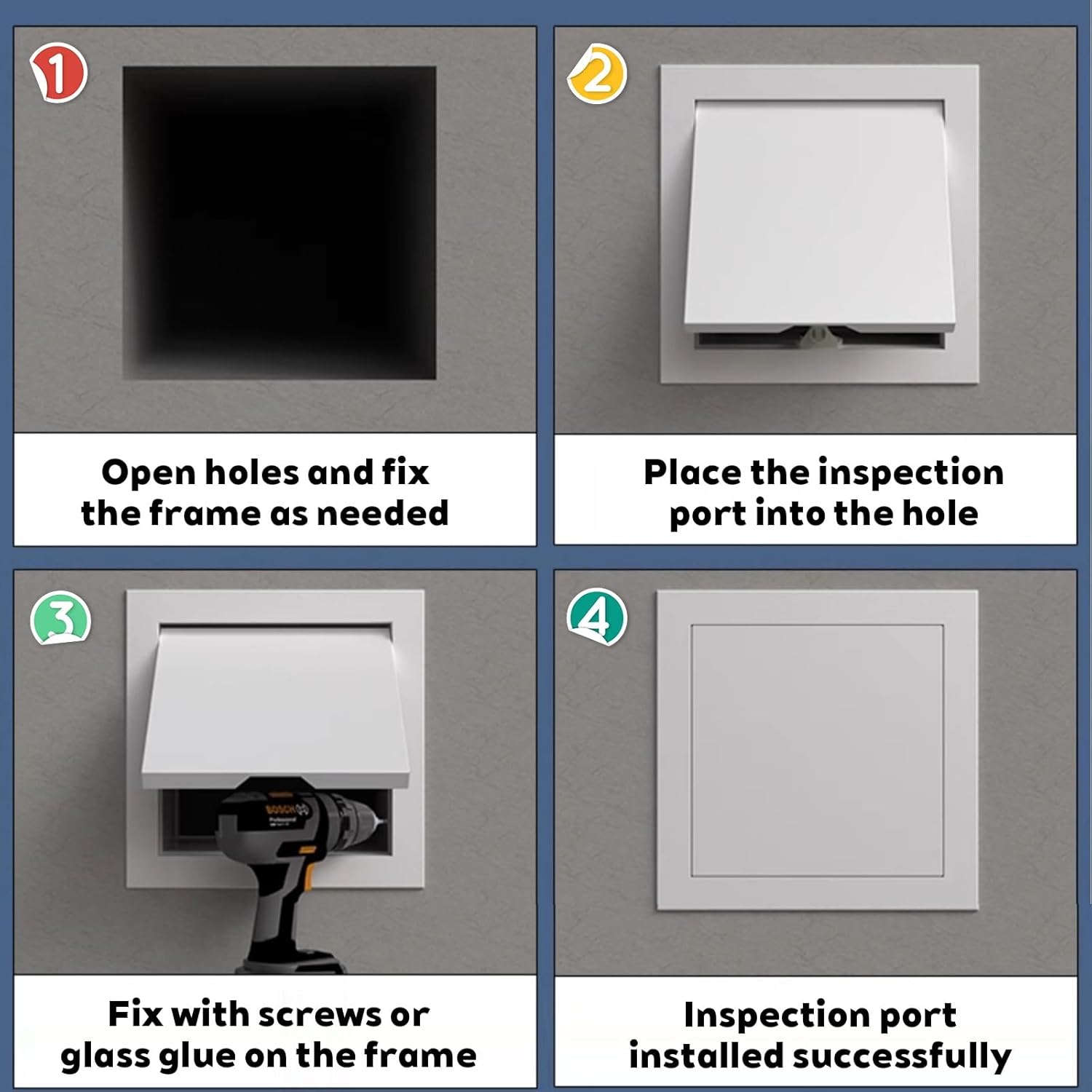 White Self Adhesive Attic Inspection Panels Access Door Magnetic,Ceiling Walls Service Access Hole Cover Plate,Plumbing Door Cover,for Decoration of Hidden Lines and Pipes