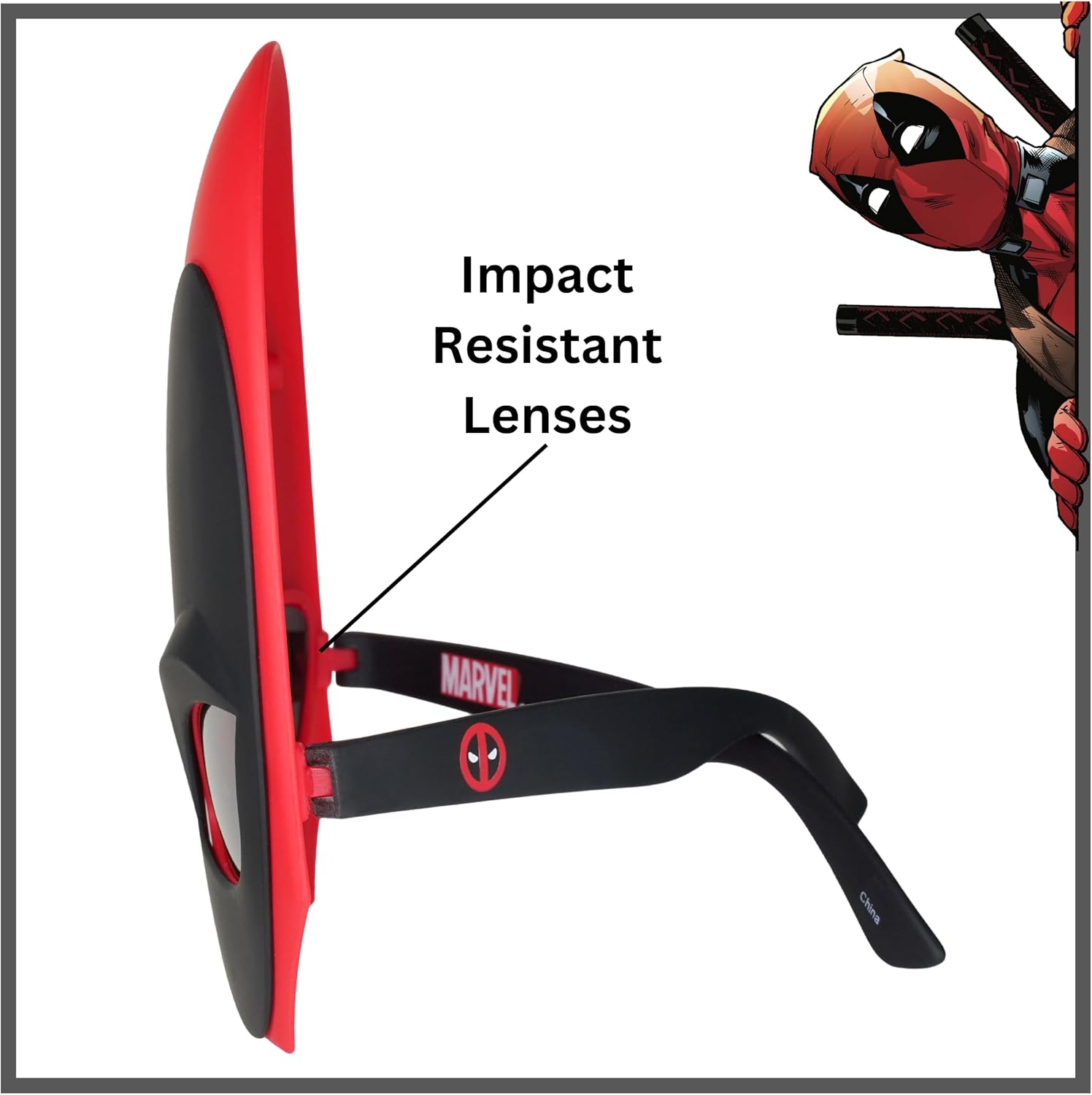 Sun-Staches Marvel Official Deadpool or Wolverine Sunglasses | Costume Accessory | Cosplay Shades | One Size Fits Most - Image 4