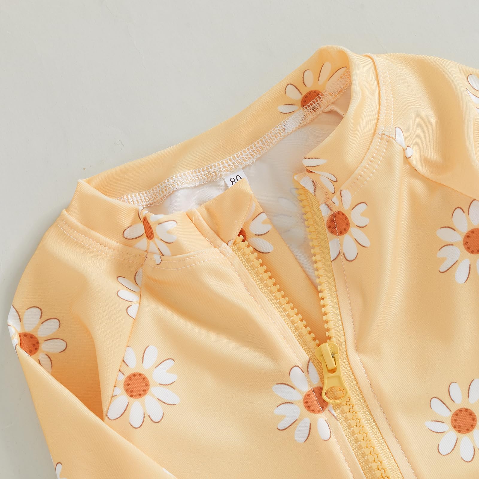 Loalirando Ensemble Maillot de Bain Bébé Fille Anti-UV, Haut Zippé et Bonnet Assorti (6 Mois-3 Ans)