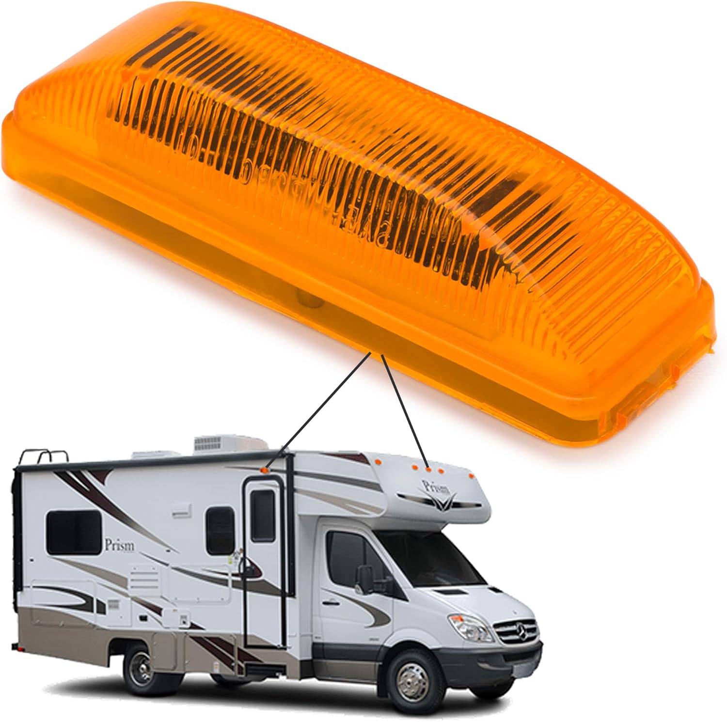 Lumitronics RV Model 19 Series Thin Line Sealed LED Marker/Clearance Light (Amber) (Pack of 4)