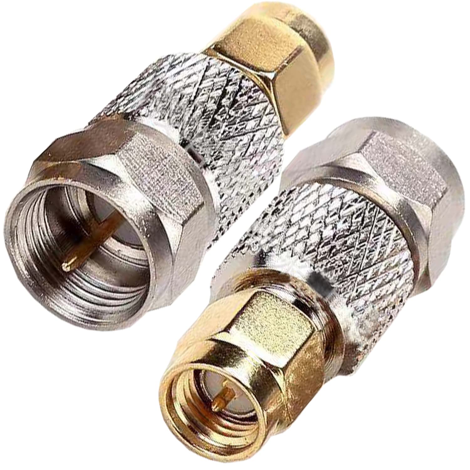 Fohevers 2 Pcs SMA Male to F Type Male Connector RG6 Satellite Adapter for Satellite TV LNB Ham Radio, Cell Phone Booster