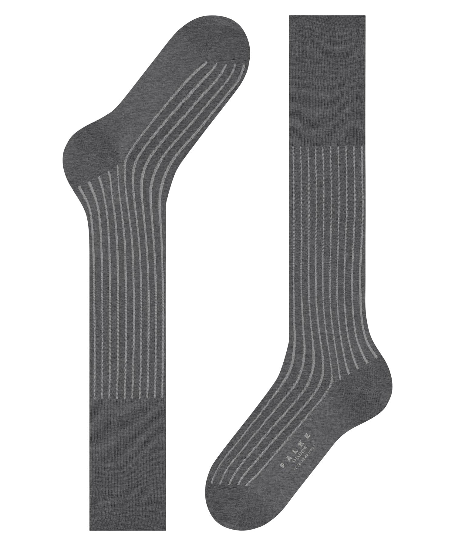 FALKE Mężczyźni Podkolanówki Shadow M Kh Bawełna długie z wzorem 1 Para, Szary Steel Melange 3164, 41-42