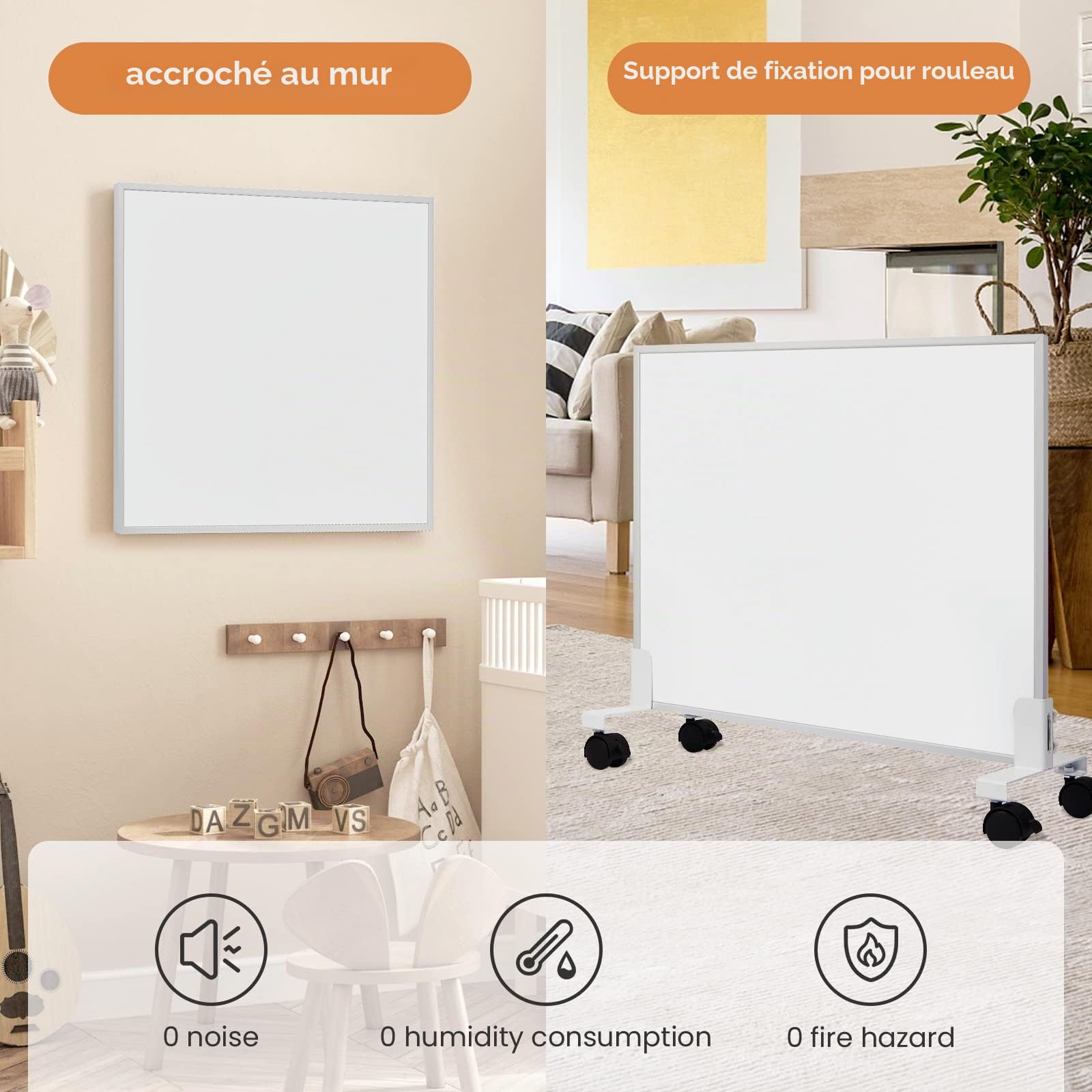 Chauffage Infrarouge 300W, Chauffage Infrarouge Mural Jusqu'à 120°C, Pour 3 à 5 m² - 1-3 Minutes pour Atteindre la Température de Fonctionnement - Garantie 10 Ans