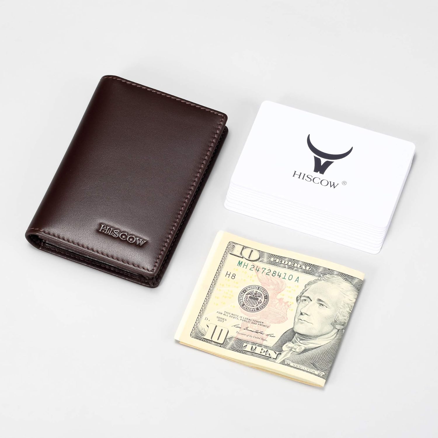 Leather Business Card Case Holder for Men & Women, Italian Calfskin - Image 2