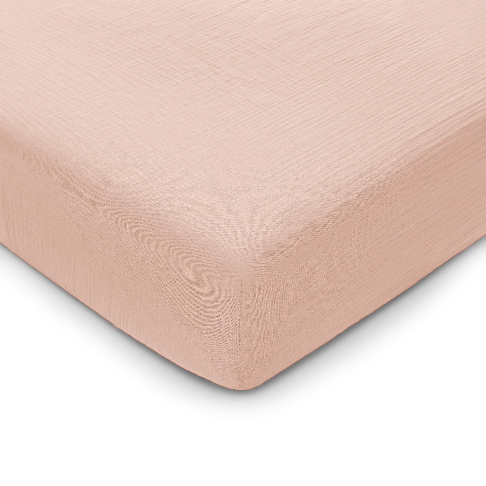 Comfy Cubs Muslin Fitted Cot Sheet, Soft & Breathable for Standard Baby Cot & Crib Mattress, Snug Fit with Secure Elastic