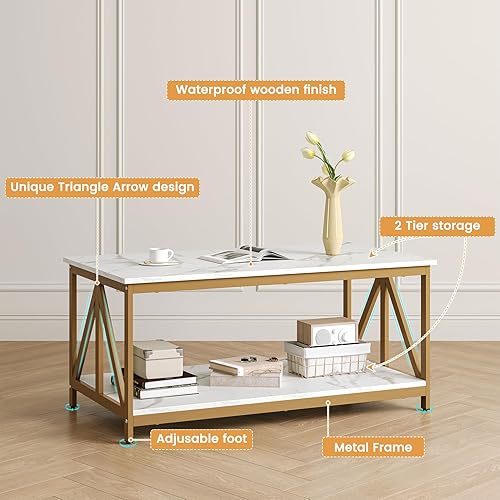 Miniatura 26 de Bigbiglife Juego de 3 mesas de centro para sala de estar, mesa auxiliar industrial de diseño X y 2 mesas auxiliares, juego de mesa de sala de estar