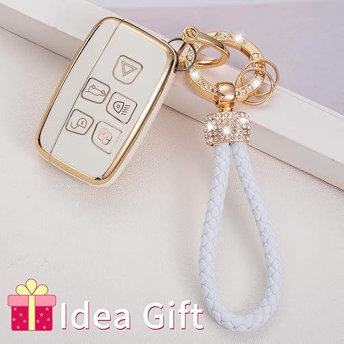 Miniatura 6 de Gematay Funda para llavero para Land Rover Jaguar, compatible con Evoque Velar Sport Discovery Freelander2 LR4 Land Rover Sport Jaguar XF XJ XE