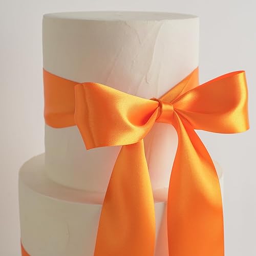 Vista 797 de MEEDEE Orange Satin Ribbon - 1.5 inch Double Faced Satin Ribbon, 50 Yards - Neon Tangerine - For Christmas, Thanksgiving, Halloween, Weddings