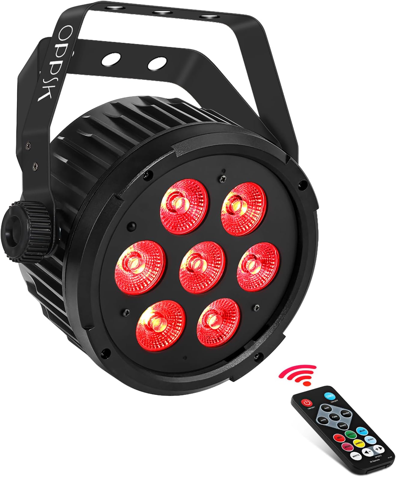 RGBWA Stage Par Light - 70W Color Mixing LED Par Can - Sound Activated Multi Modes - Cored Electric - Remote & DMX Control - Uplighting for Events Mobile DJ Wedding Church Party Club (Black)