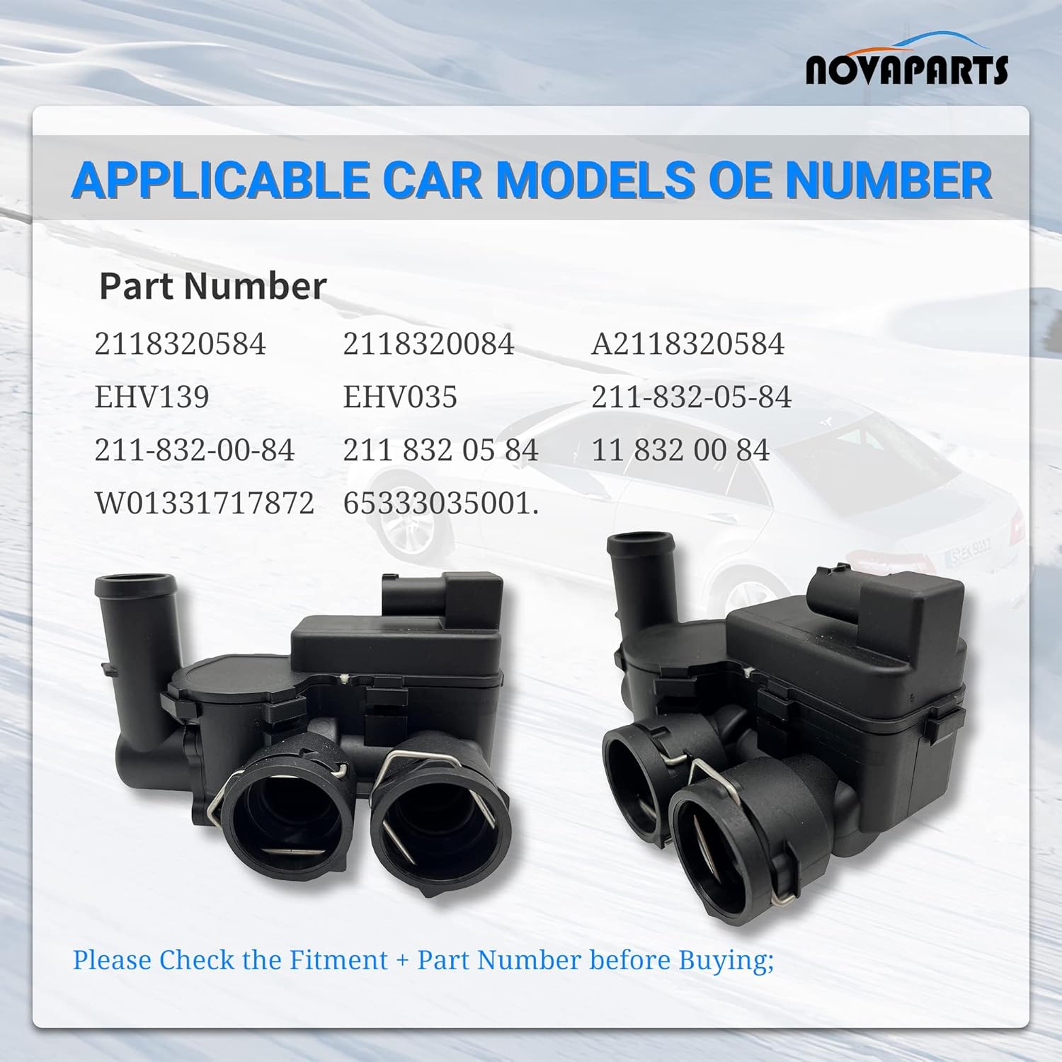 NOVAPARTS HVAC Heater Control Valve 2118320584 for 2003-2009 Mercedes Benz W211 W219 CLK350 CLK500 E320 E350 E500 E550 E55 E63 AMG 2118320084 EHV139