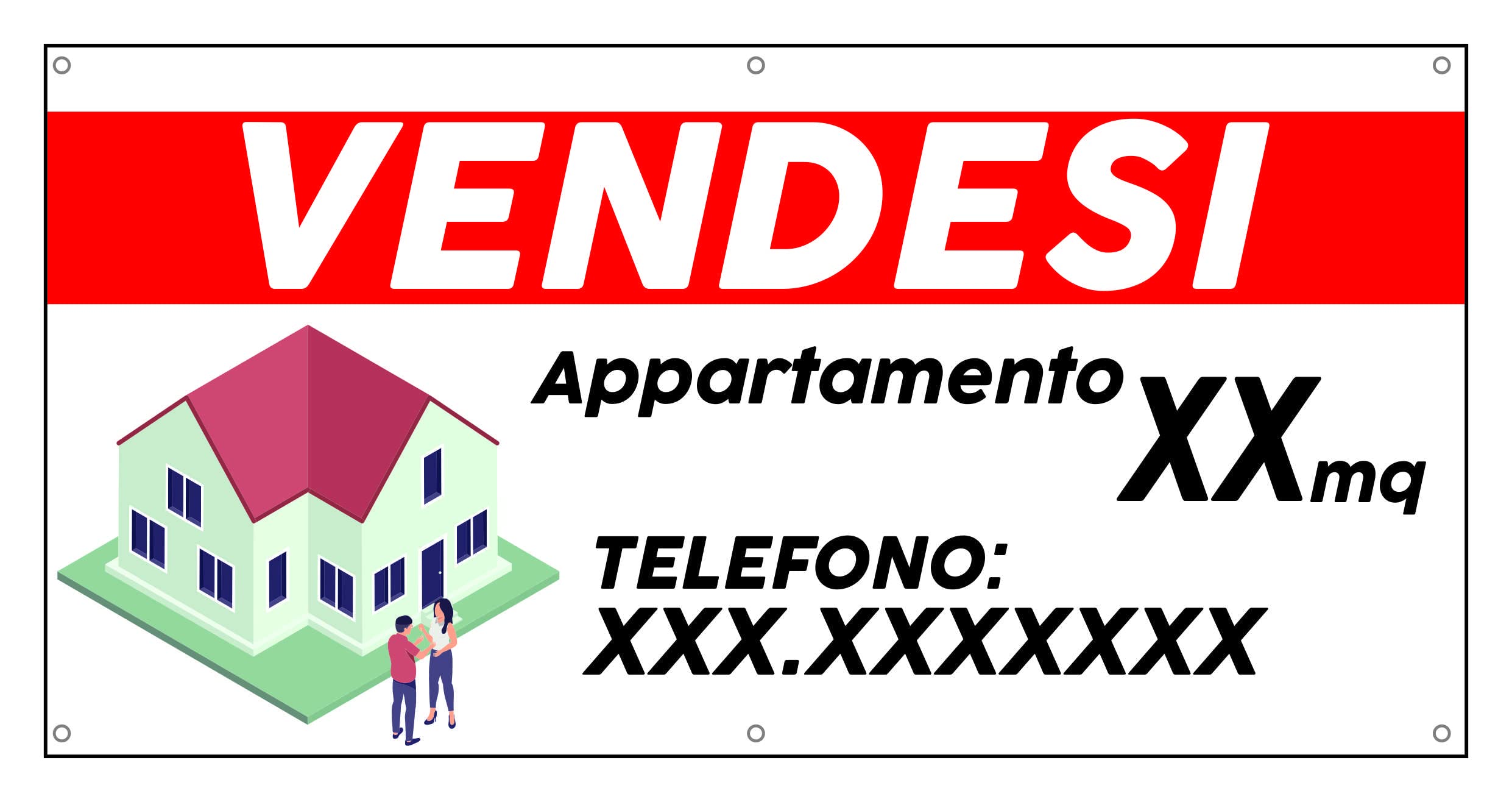 Banner VENDESI Personalizzabile In PVC - 100x50 Cm Per Esterno Con Garanzia 10 Anni - Foto 3