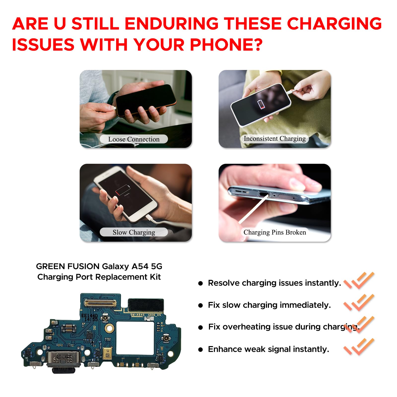 Amazon.com: Charging Port Replacement Kit Compatible with Galaxy