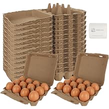 30 Pack Egg Cartons 12 Count, 3x4 Egg Cartons Cheap Bulk Holds Up to 12 Eggs, Sturdy Design Made from Recycled Cardboard