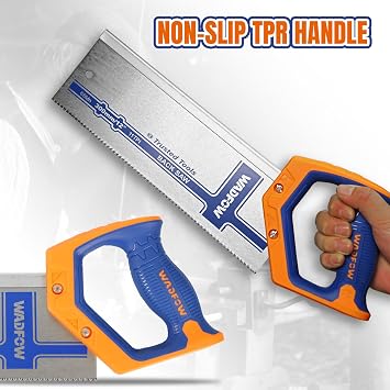 WADFOW 12 Inch Pro Hand Saw: 11 TPI Fine-Cut Soft-Grip Hardpoint Handsaw with Ergonomic Non-Slip Handle - Perfect for Sawing, Trimming, Gardening, Drywall and Plastic Pipes