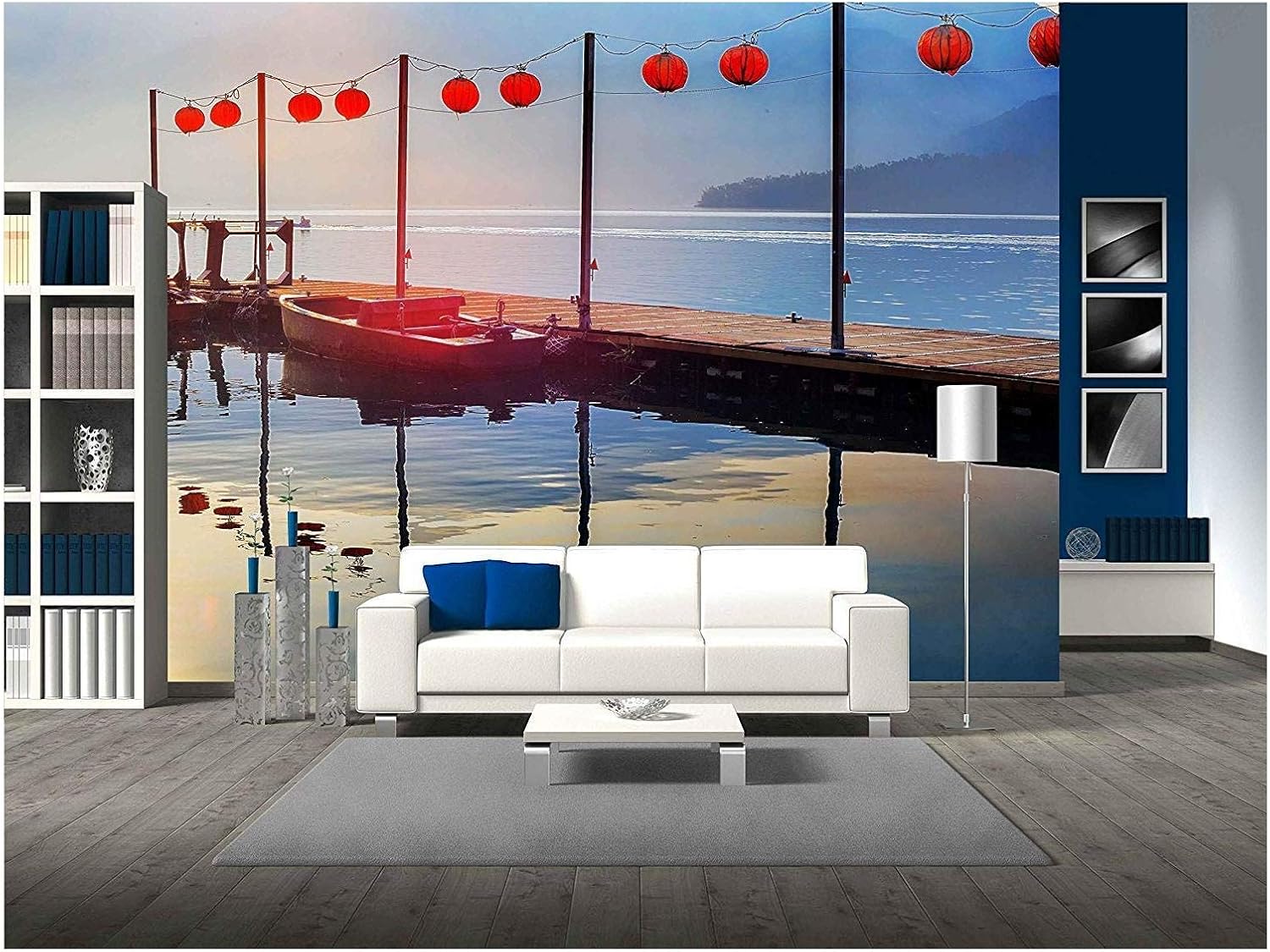 wall26 - Sun Moon Lake in Taiwan - Removable Wall Mural | Self-Adhesive Large Wallpaper - 66x96 inches