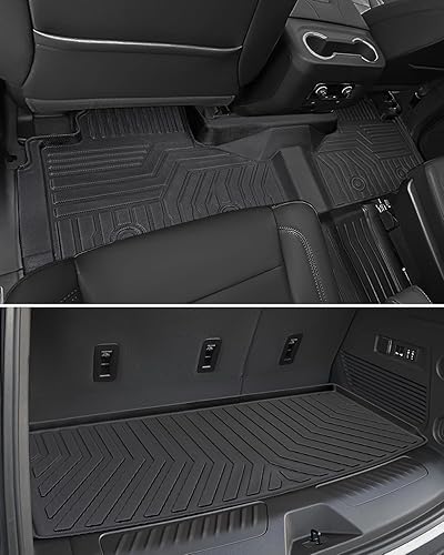 Miniatura 5 de Alfombrillas y forro de carga para GMC Yukon y Chevrolet Chevy Tahoe 2021, 2022, 2023, 2024, solo apto para asientos de cubo, protección para todo