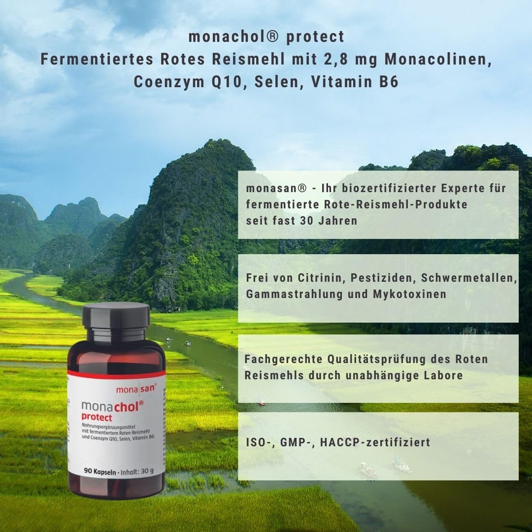 MONASAN monachol® protect Fermentierter Roter Reis Q10 Selen B6, 90 Stück