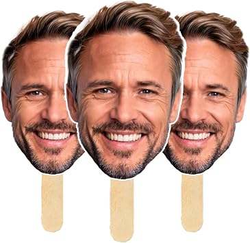 Bleu Reign Personalized Face Stick Photo Prop Custom Big Head Cutout Party Decoration for Birthdays, Weddings, Graduations, Retirements & Bachelorette Parties