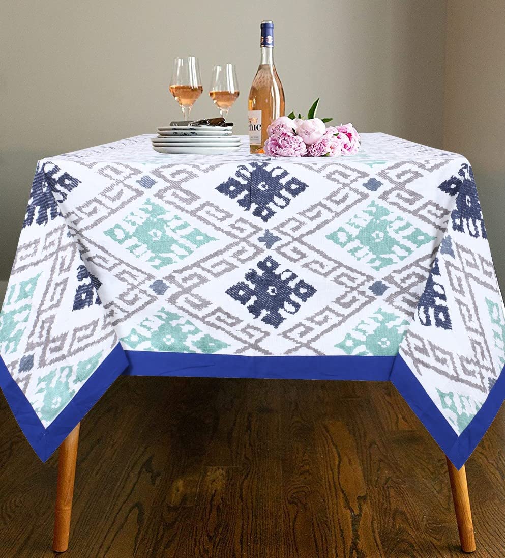 URBANO HOMZ Dining Table Cover 4 Seater, Dining Table Cloth 4 Seater,60 X 40 Inches, Multicolor with Piping(Cotton, Rectangular, Pack of 1)