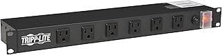 Tripp Lite RS1215-RA Rackmount Network-Grade PDU Power Strip, 12 Right Angle Outlets Wide-Spaced, 15A, 15ft Cord w/ 5-15P Plug,, Black