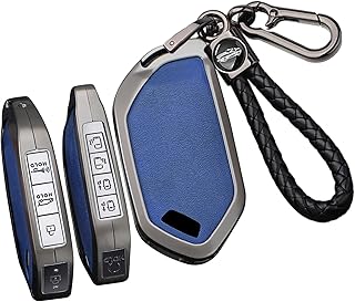 ontto Car Key Case Fits Kia EV9 Picanto Carnival Seltos Sorento Morning K5 KA4 2024 Protective Key Case Key Case Key Case Accessories 4/5/6/7/8/9 Buttons B Black Blue