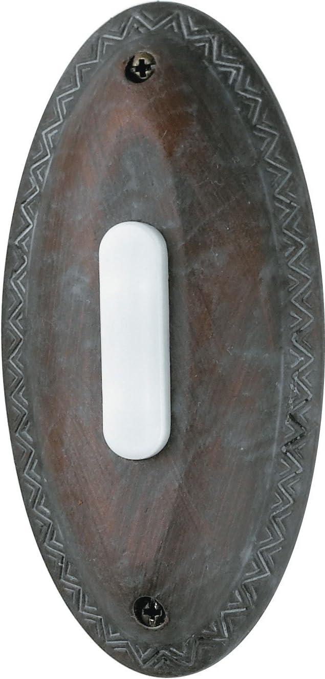 Craftmade BSOVL-RB Designer Surface Mount Oval Lighted Doorbell LED Push Button, Rustic Brick (4.38"H x 2.13"W)