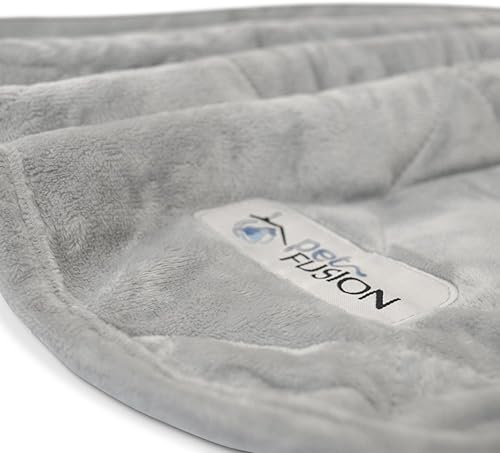 Miniatura 3 de PetFusion Manta prémium para perros y gatos  Ultra suave, disponible en felpa o acolchada 2 colores (gris marrón)  Manta perfecta para perros