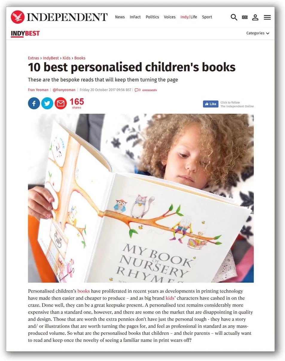 Personalized Bedtime Stories Nursery Rhymes Book - Custom with Child’s Name - Baby Name Book Gift for Boys & Girls - Keepsake Bedtime Stories for Kids, Personalized Baby Book