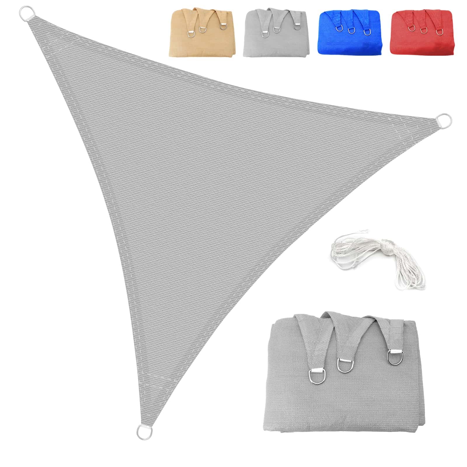 Voile d'ombrage anti-UV 95% avec toile respirante grise 4 x 4 x 5,7 m