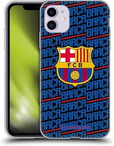 Head Case Designs Funda de gel suave con licencia oficial del FC Barcelona Barca Crest Patterns compatible con Apple iPhone 11