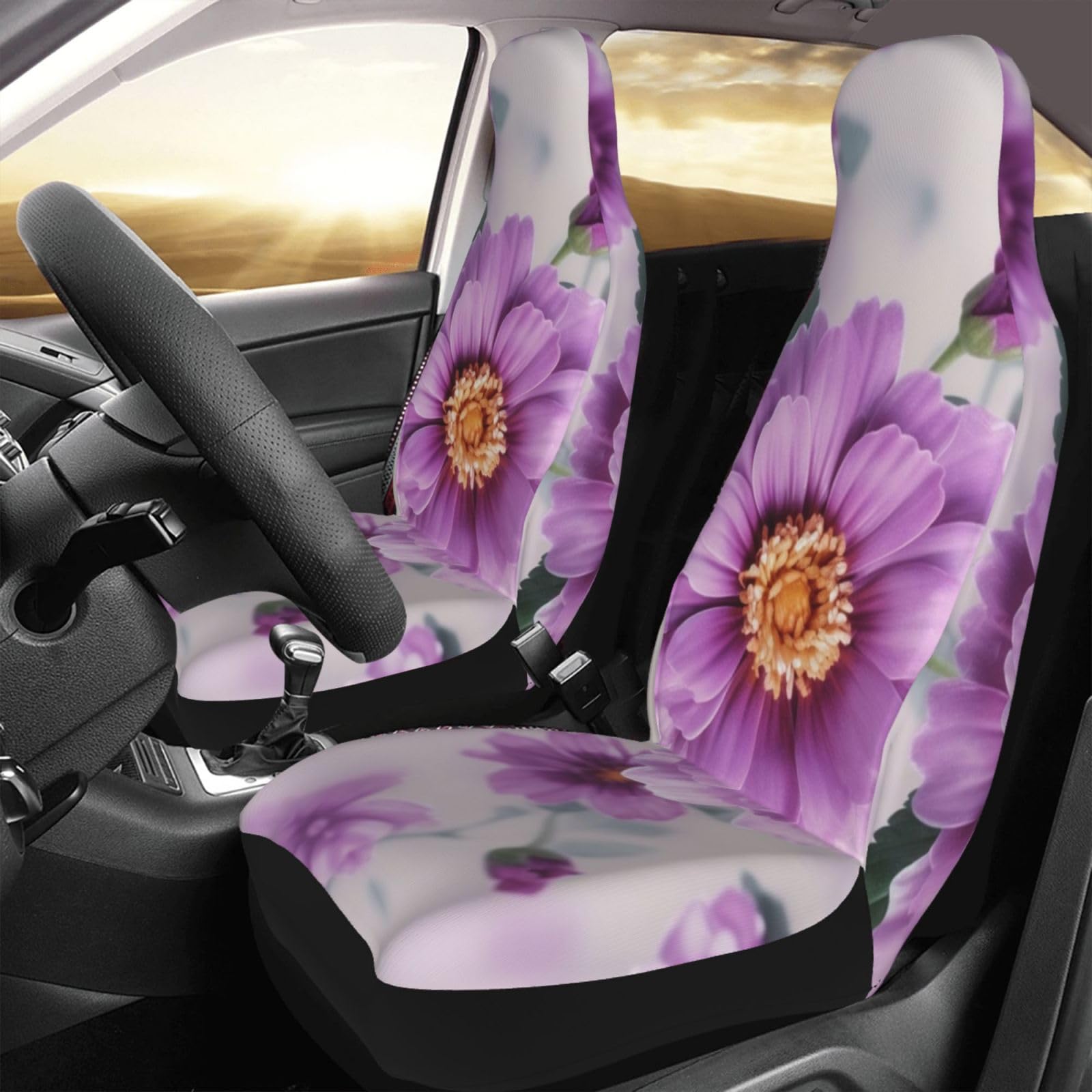 Housse de siege de voiture fleurs violettes, rénovation et protection de sieges - 8