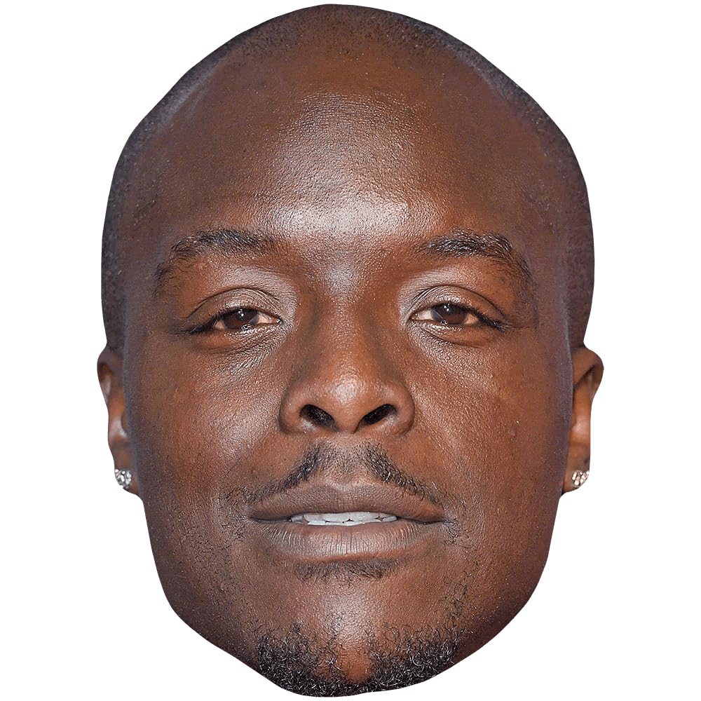 Celebrity Cutouts Lifelike Adebayo Akinfenwa (Goatee) Celebrity Mask, Flat Card Face, Fancy Dress Mask