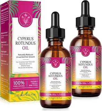 Cyperus Rotundus Oil, Cypress Oil for Hair Removal, Moisturizing & Soothing Hair Removal Oil For Reducing Body Hair Growth, Suitable for All Skin Types, 60ml 2PCS