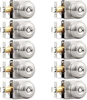 Vista 17 de Probrico - Perillas de puerta de níquel cepillado cuadradas, perilla de puerta de privacidad para dormitorio y baño, manijas de puerta