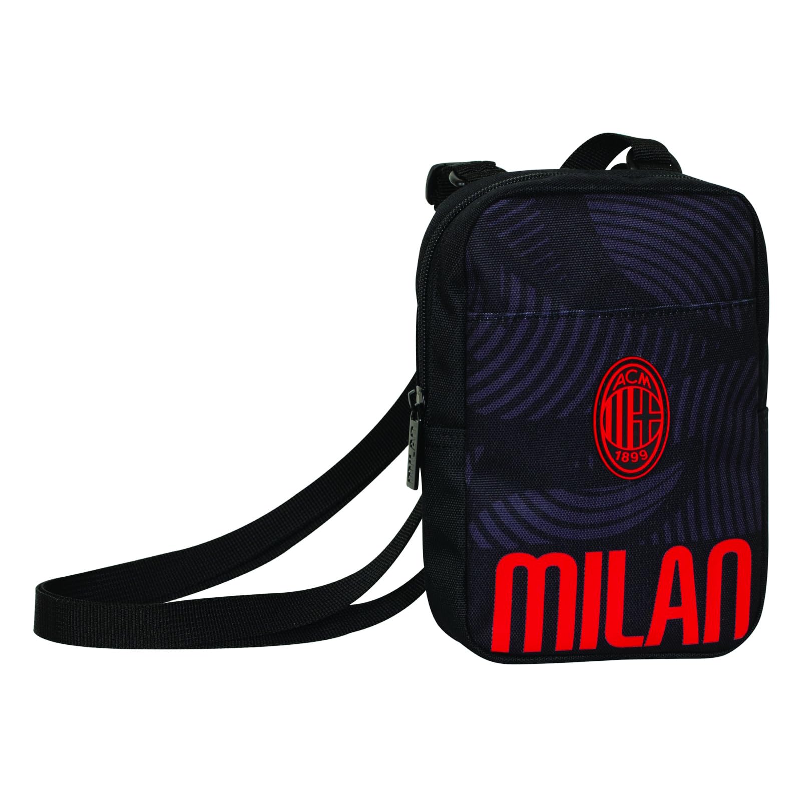 Seven Milan Borsello con Tracolla Regolabile, Nero, Tasca sul retro con Zip, Borsello Tempo Libero, Ragazzo e Ragazza