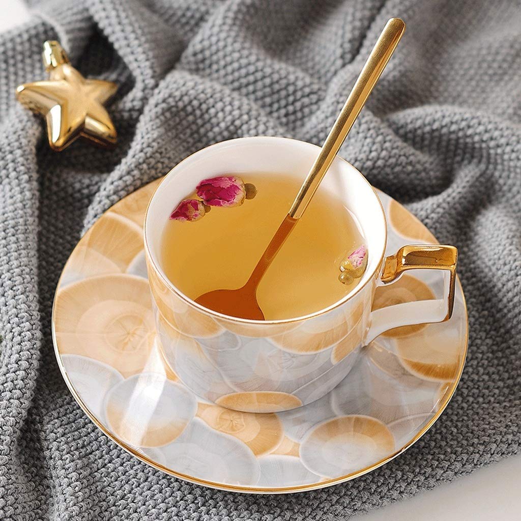 Ceramiczny kubek 250ml Marb Filiżanka do kawy i spodek Luksusowa porcelana kostna Angielski Afternoon Tea Czarna herbata Kwiatowy kubek do herbaty Zestaw do herbaty Spersonalizowany kreatywny cerami